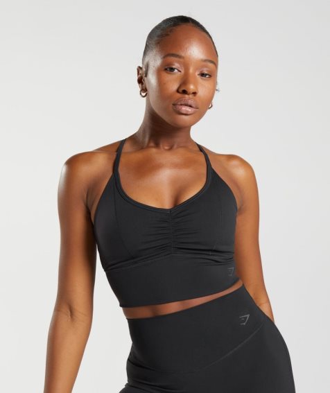 Women's Gymshark Elevate Longline Sports Bra Black | NZ 5YWUPQ